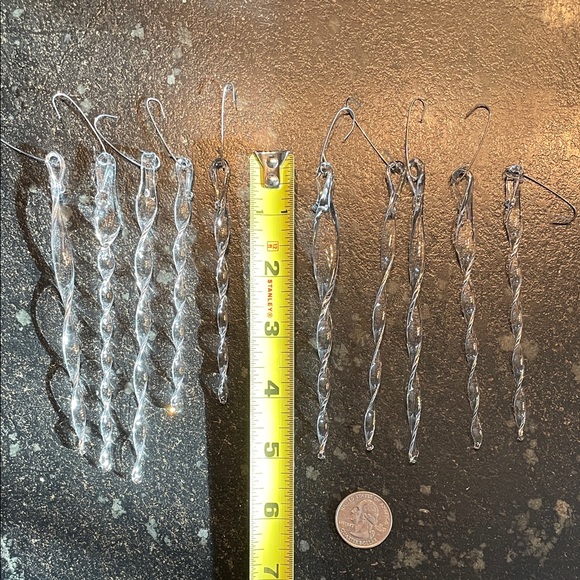 Set of 10 Elegant Blown Glass Icicle Ornaments - Picture 1 of 5